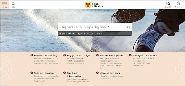 Bild på orsas nya webbplats orsa.se